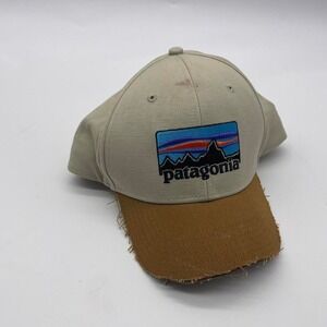 Tan and brown Patagonia snapback hat